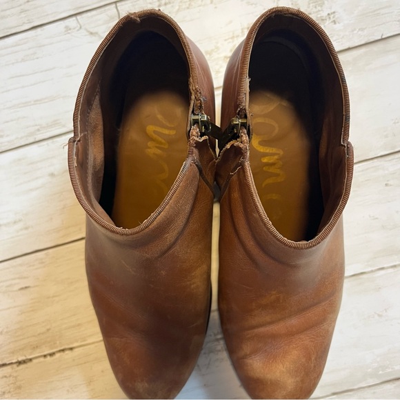 Sam Edelman Petty Brown Leather Ankle Booties Size 9 - Picture 6 of 13